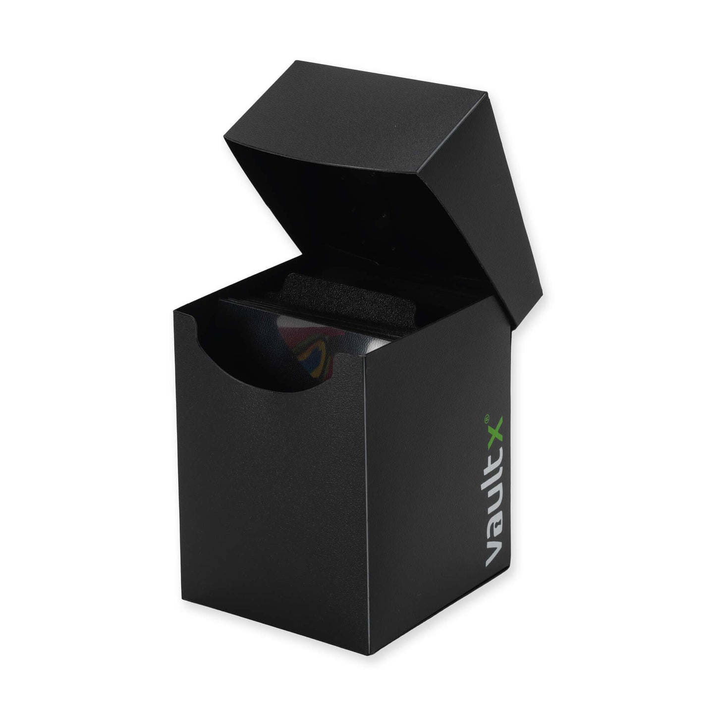 Vault X Large Standard Deck Box with 150 Black Sleeves, fits 100+ Sleeved Trading Cards (Black)