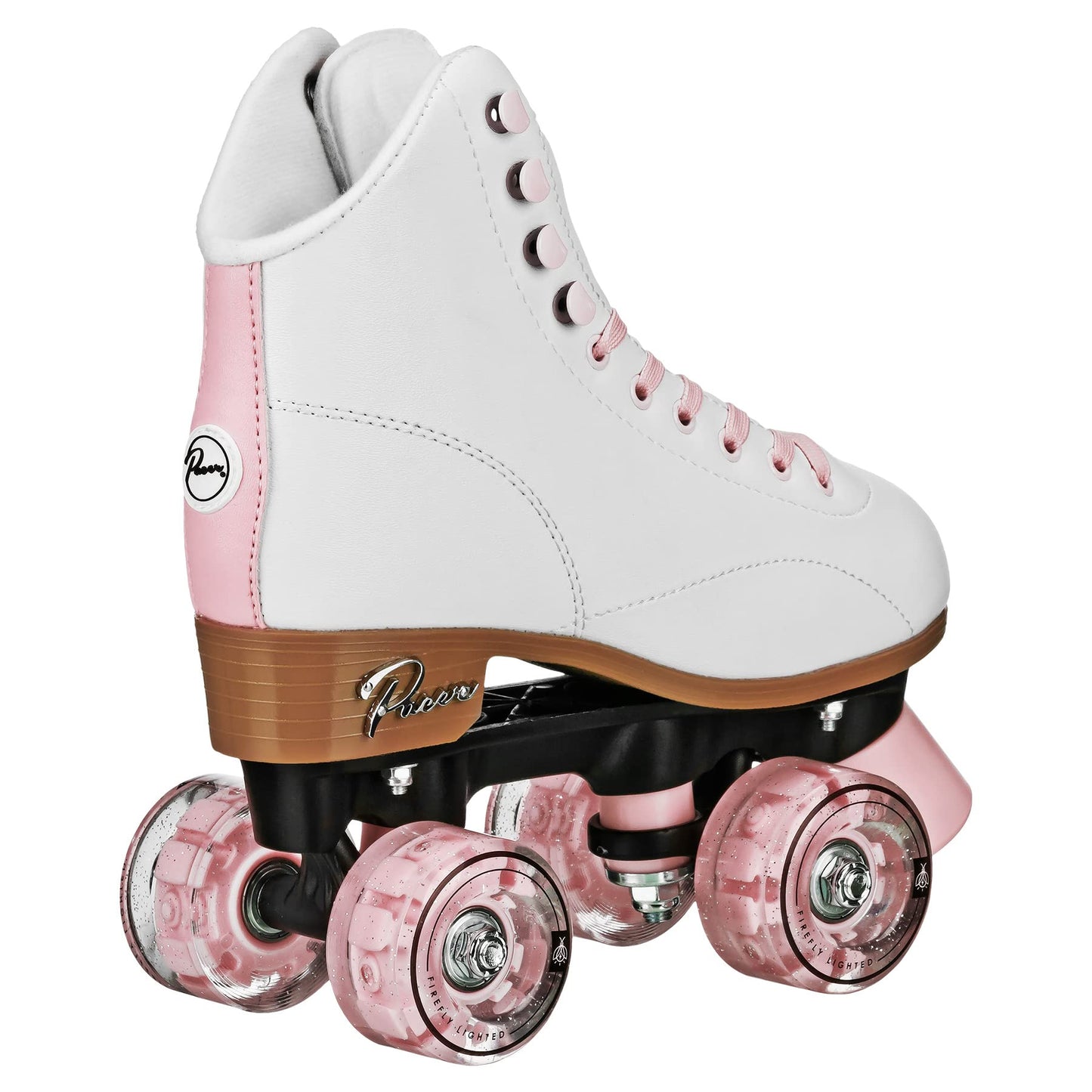 Pacer Comet Hightop Youth Skate with Light Up Wheels White/Pink Size Kids 13J