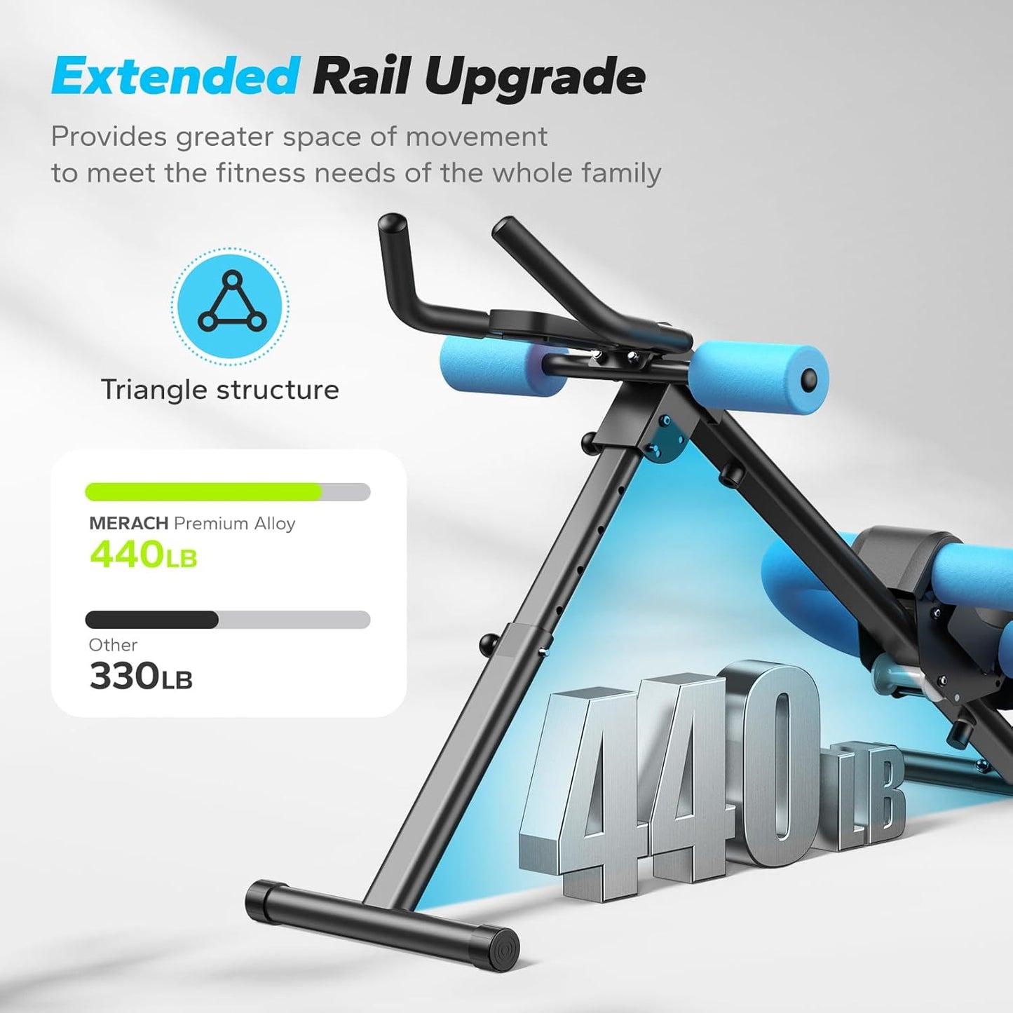 MERACH Ab Machine - Adjustable Ab Trainer for Home Workouts | Foldable Design with Knee Protection