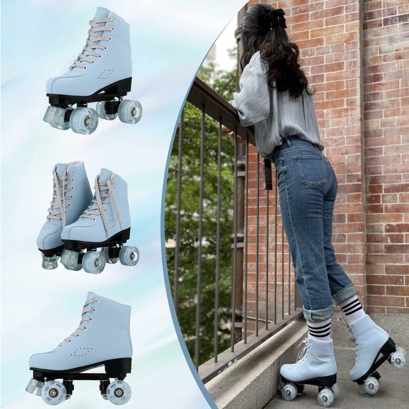 Jessie Women's Frosted Toddler Holographic Roller Skates for Girls & Adults, Indoor & Outdoor