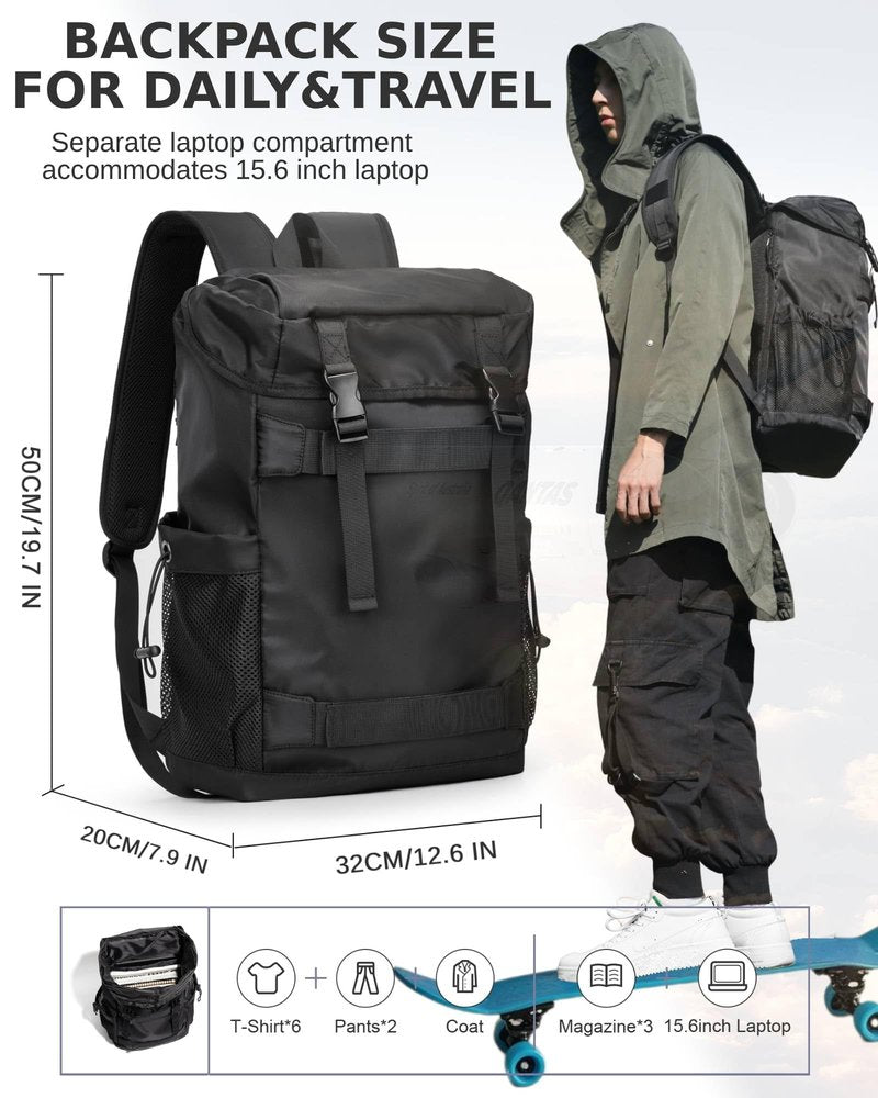 livbote Skateboard Backpack, Skateboard Bag for Men, Gym Backpack for Skateboarding, Sports, Travel, College