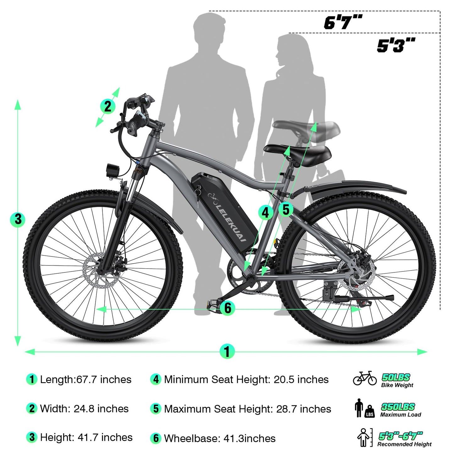 Electric Bike for Adults, 26" Commuter Ebikes with 7-Speed Gears, 25MPH Lightweight E Bike, 720W Peak Motor, 375Wh Removable Battery, 50 Miles Range, Electric Mountain Bicycle for All Terrain (Gray)