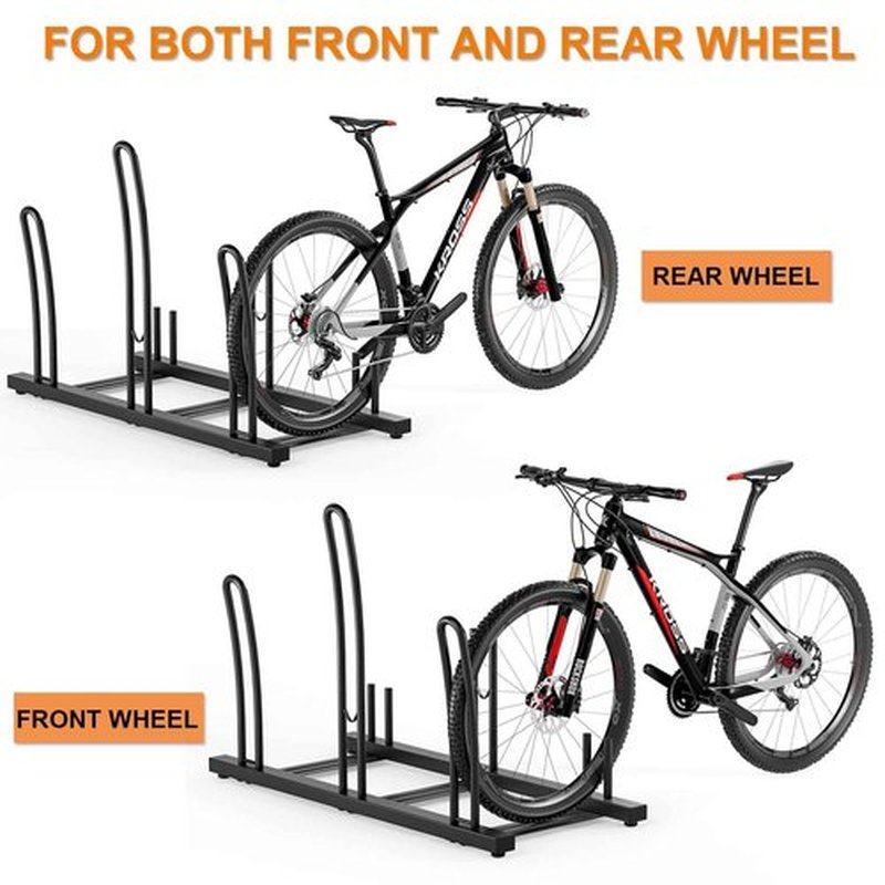 CXWXC 1-3 Bicycle Stand - Bike Floor Parking Stand for Garage/Home - Bike Storage Rack Mountain Road Bikes Kids Bike and BMX Bikes (for 3 Bikes)
