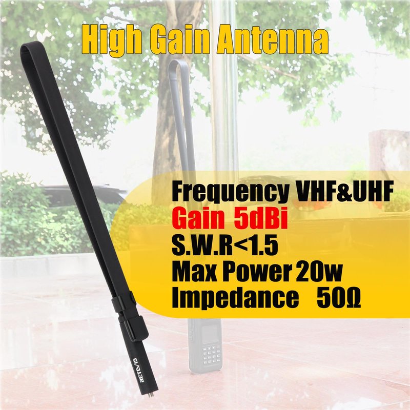 Retevis Ham Radio Antenna, 29-inch VHF/UHF SMA-Female Foldable CS Tactical Antenna, VSWR Less Than 1.5, Compatible with BaofengUV-5R BF-F8HP PRO AR-5RM BF-888S RT29 RT86 C2 RA79(1Pack)