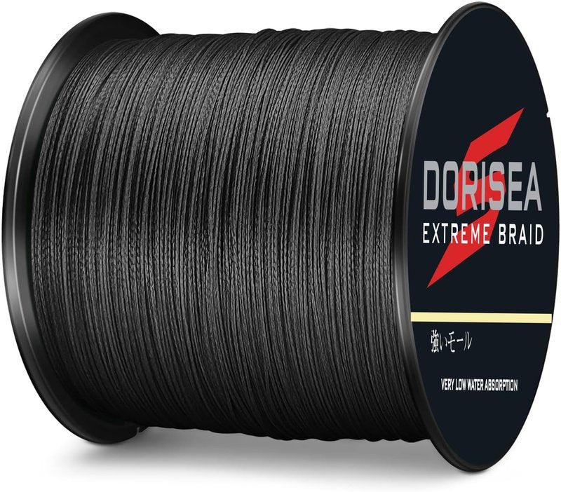 Extreme Braid 100% PE Black Braided Fishing Line - Zero Stretch, 6-550Lb Test, 109-2187 Yards