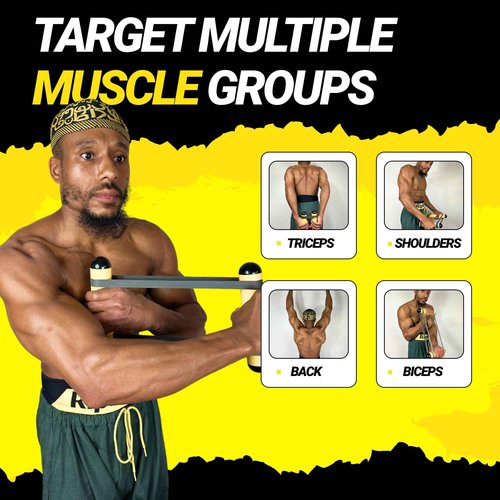 RipRight Premium RipStick Pillz, Workout Equipment for Joint Rehab, Shoulder Strength, Resistance Training, and Muscle Building – 6 Adjustable Resistance Bands (Orange/Black)