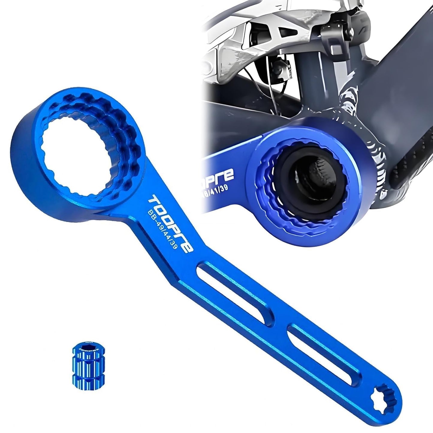 Slynxr 6-in-1 Bike Crank Removal Tool Bottom Bracket Removal Tool for 12/16-Notch 39/41/44/46/49mm Bottom Bracket Wrench Compatible with Shimano, SRAM DUB, FSA, Rotor, Truvativ GXP, Chris King