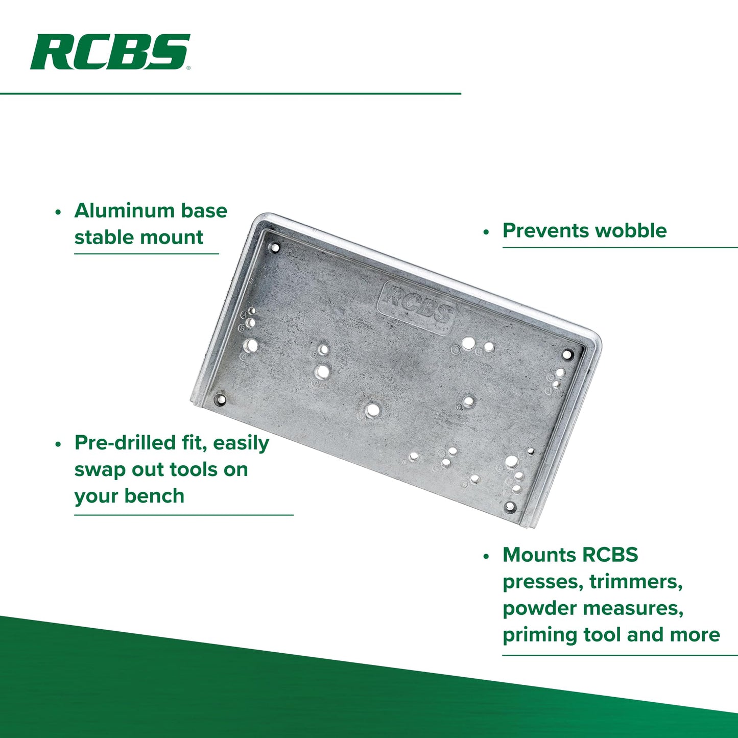 RCBS Accessory Base Plate 3 – Reloading Bench Mount System – Gray