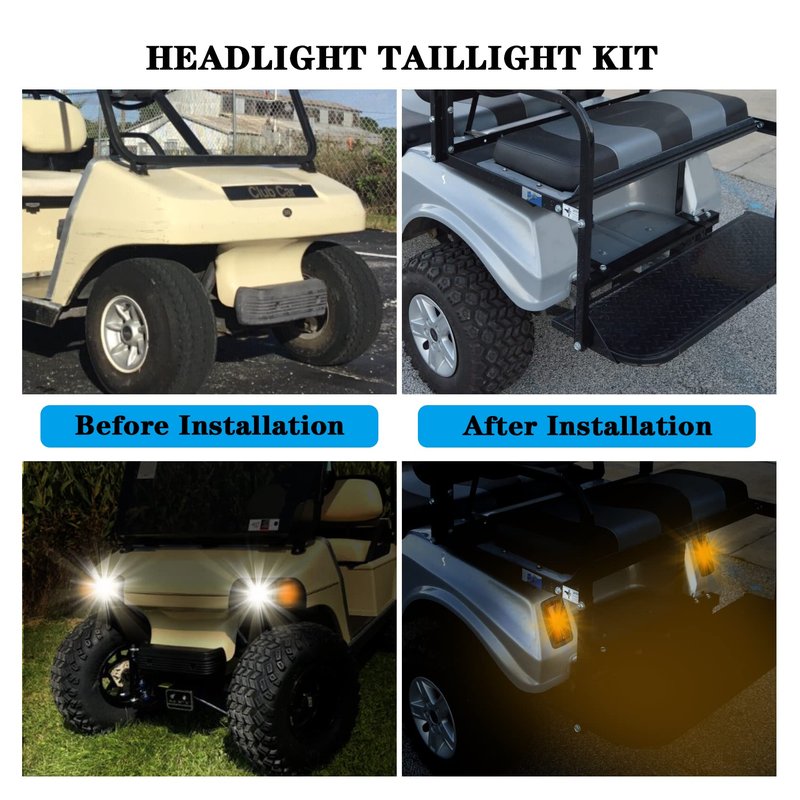 Golf Cart Club Car DS LED Light | Headlights & LED Tail Lights For Club Car DS Gas & Electric golf carts (1993 & up) 12V