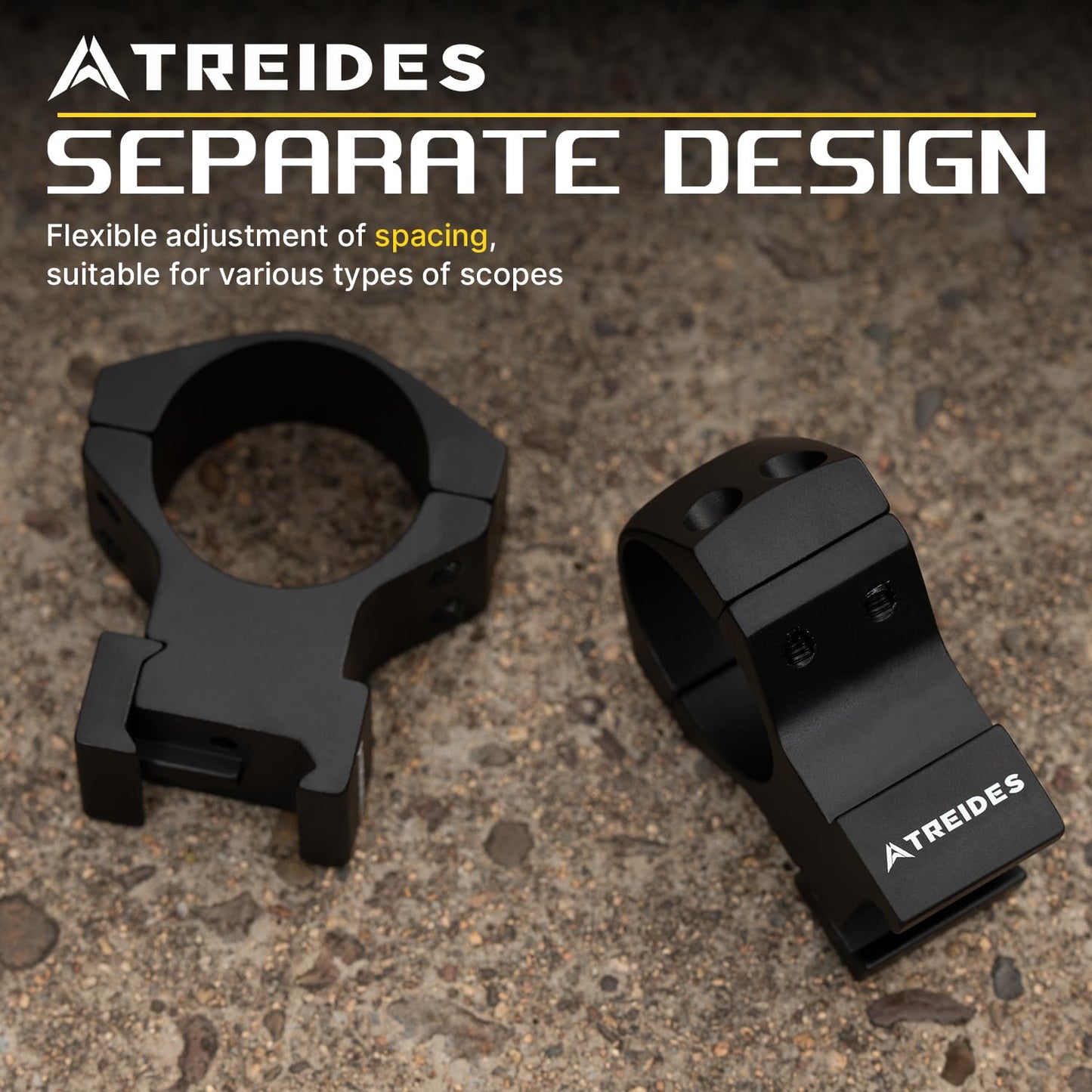 ATREIDES Scope Rings, 30mm Scope Mount for 20mm Rails, Center Height 1.2 in (Black)