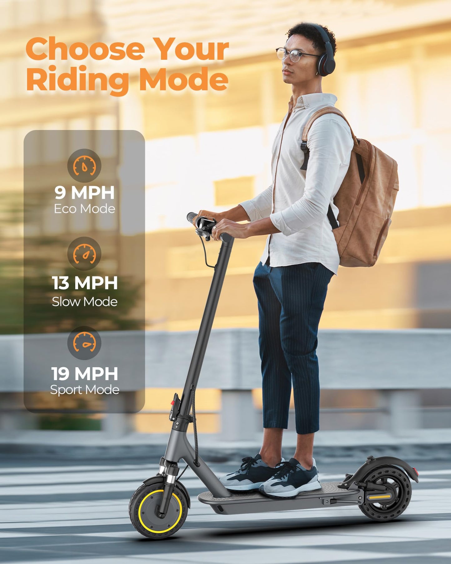 NAVIC Electric Scooter for Adults，Top Speed 19/22 MPH，Range 19/22/28 Miles，8.5”/10" Tires，E-Scooter with Dual Suspension for Commuting, APP Control