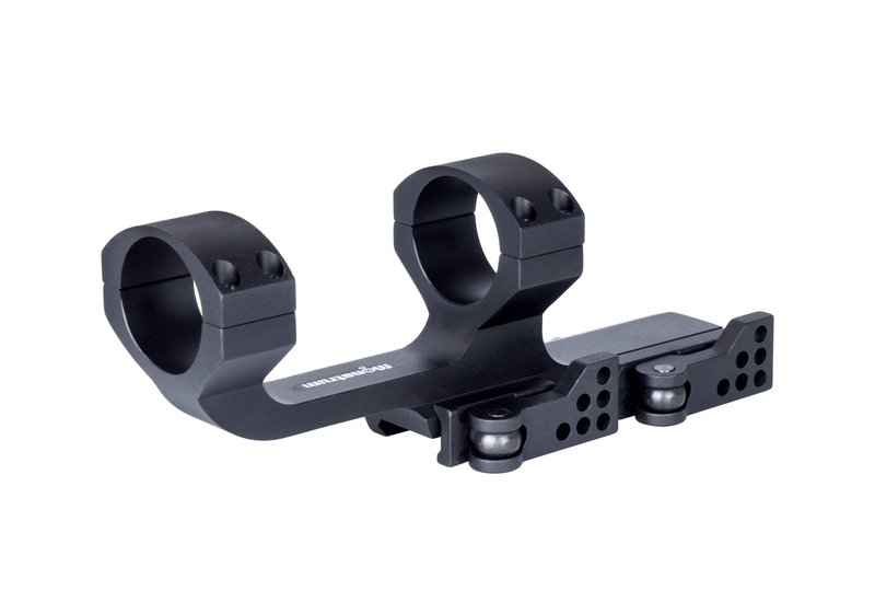 Monstrum Slim Profile Series Cantilever Offset Dual Ring Picatinny Scope Mount with Quick Release | 30 mm Diameter | Black