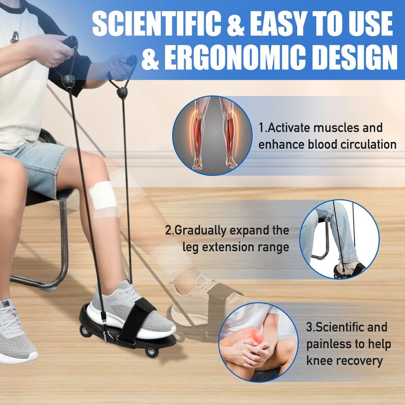 2026 Upgrade Knee Glider for Knee Replacement Recovery Aids, With two types of drawstrings, Knee Therapy Exercise Strengthening Equipment, Physical Therapy Equipment for ACL PCL MCL LCL Surgery, Improve Mobility & Relieve Pain