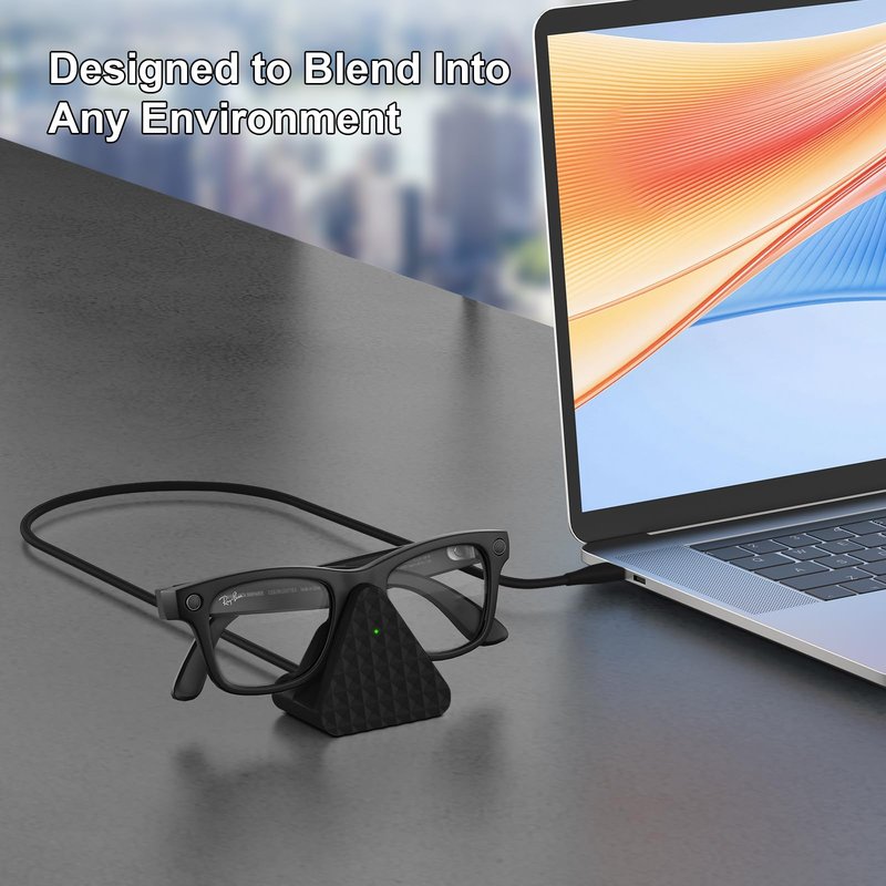 Charging Stand for Ray-Ban Meta Smart Glasses (Gen 1 & 2), Portable USB-A Fast Charging Dock Compatible with Ray-Ban Wayfarer/Headliner/Skyler/Oakley Meta HSTN, Ray-Ban Meta Accessories