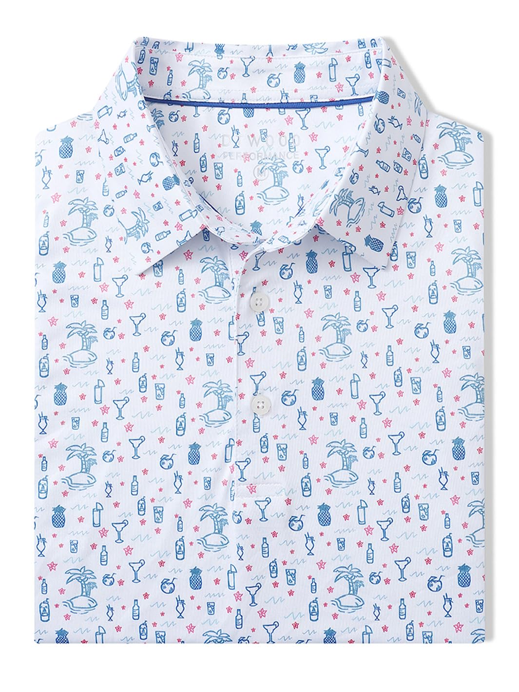DTWOOO Men's Golf Shirts Short Sleeve Print Performance Moisture Wicking Dry Fit Golf Polo Shirts for Men
