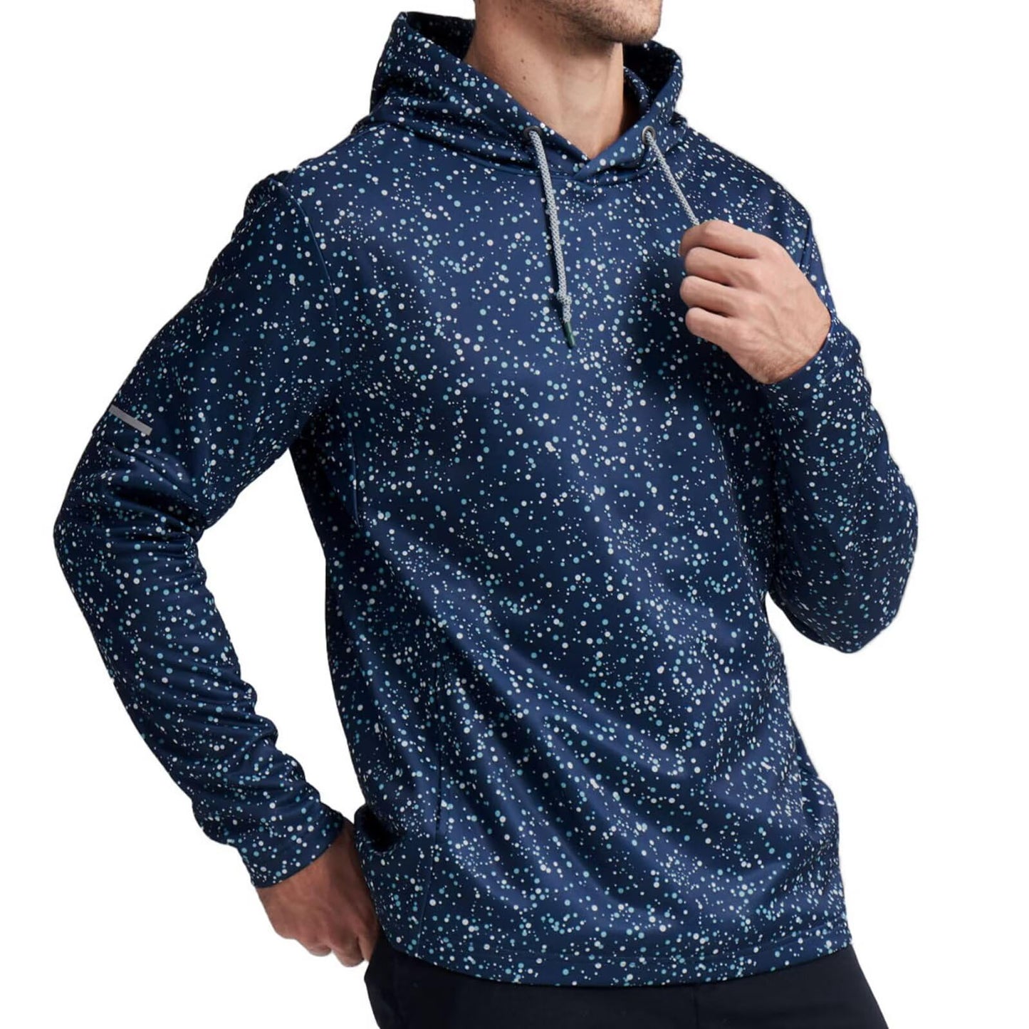 M MAELREG Hoodies for Men Golf Hooded Sweatshirts Dry Fit Lightweight Full Print Pocket Mens Hoodies Pullover Polka Dots