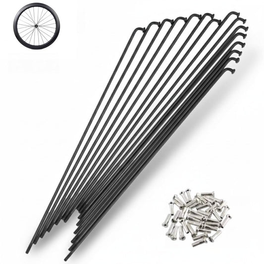 GODLIKE 36Pcs High-end Quality 14G J Bend Bicycle Stainless Steel Spokes 256-305mm Length with Nipples Straight Head Bike Replacement Parts Black (J-Bend 271mm)
