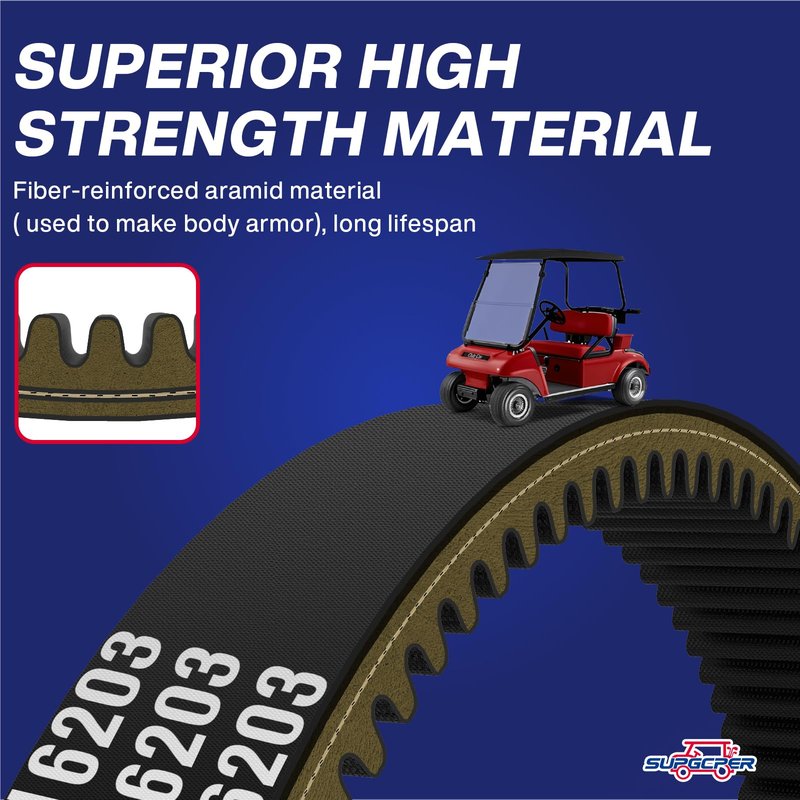 SUPGCPER Club Car Drive and Starter Belt, Golf Cart Drive and Starter Belt Kit for Club Car DS 1997-UP and Precedent 2004-UP, Club Car Drive and Starter Belt Kit Replace OEM# 101916701, 1016203