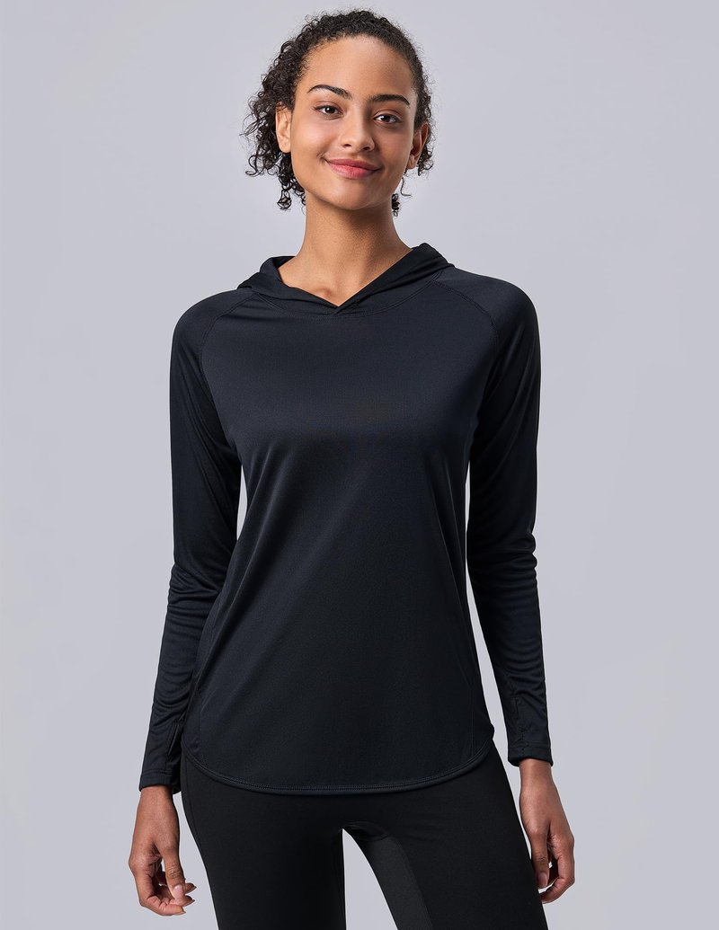 Liberty Pro Womens Lightweight UPF 50+ Sun Hoodie, Long Sleeve Quick Dry UV Shirt with Thumbholes for Hiking Fishing (Set 1, Large)