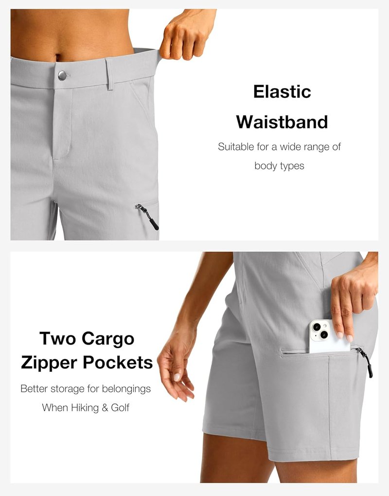 Women's Quick Dry Hiking Cargo Shorts - Lightweight Summer Travel Shorts with Pockets | 7-Inch