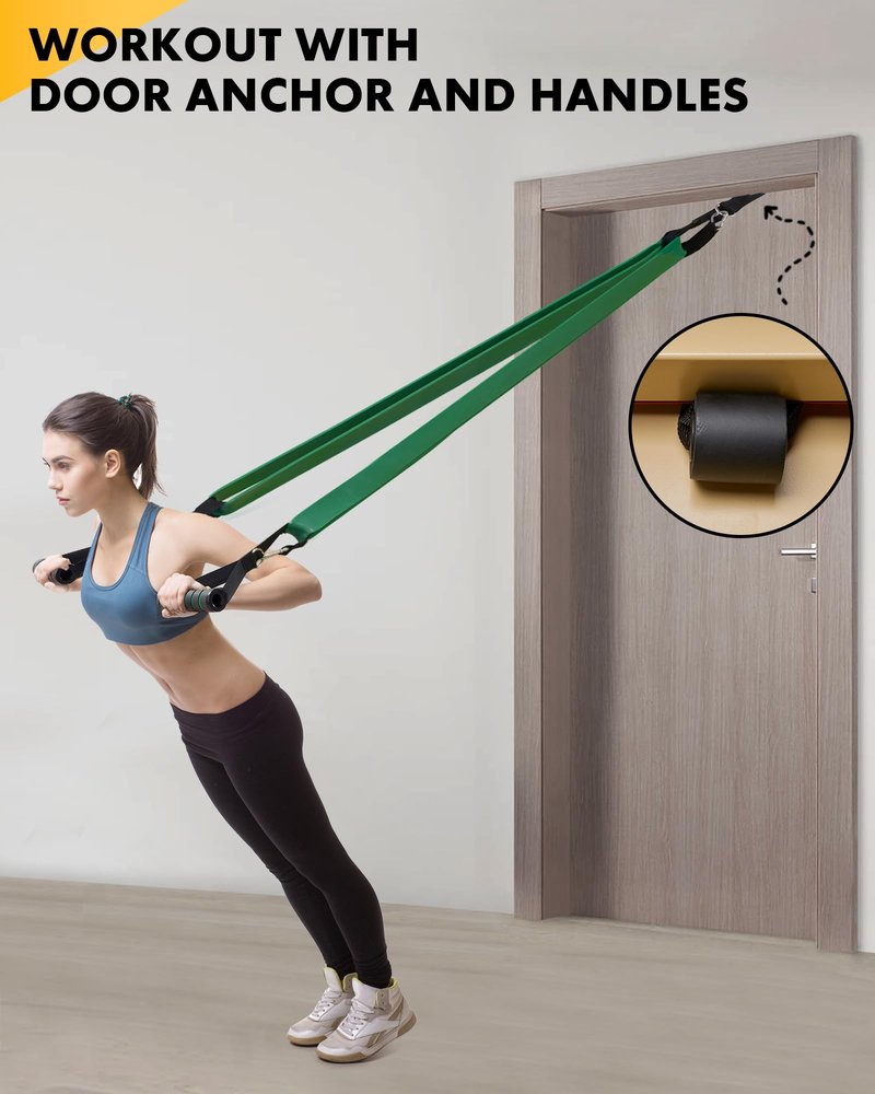Equipro Resistance Bands, Exercise Bands, Resistance Bands for Working Out with Handles and Door Anchor, Workout Bands for Men Women with Protective Sleeve for Fitness Weights Work Out at Home
