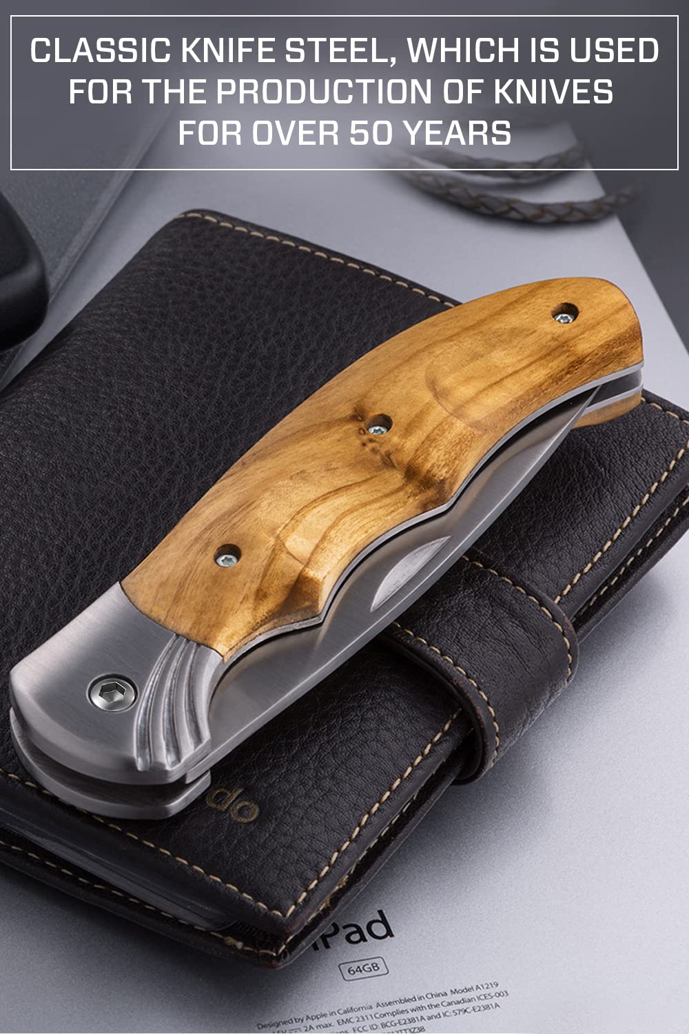 Gentleman’s Folding Knife Pocket Knife Knives Knife Wood Handle Sharp Blade - Pocket Knife for Men - Best Folder for Camping Hunting - EDC and Outdoor Gear - Birthday Christmas Gifts for Men 6651