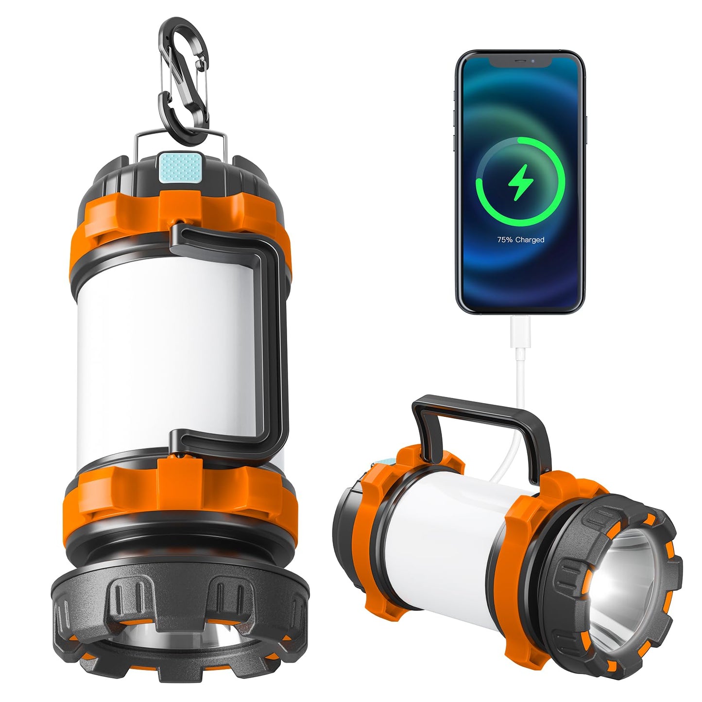 Camping Lantern Rechargeable , Alpswolf Camping Flashlight 4000 Capacity Power Bank,6 Modes, IPX4 Waterproof, Led Lantern Camping, Hiking, Outdoor Recreations, USB Charging Cable Included