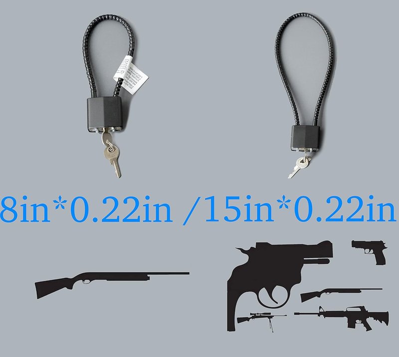 Cable Gun Locks - Keyed Alike 15" Cable Lock for Pistols, Handguns, Rifles | CA DOJ Approved Firearm Safety Solution