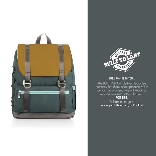 PICNIC TIME OTG Traverse Backpack Cooler, Soft Cooler Backpack, Hiking Backpack, (Mustard)
