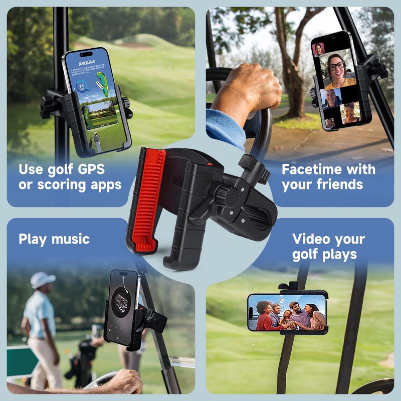 Easy Golf Cart Phone Holder Mount Compatible with EZGO for Club Car for Yamaha Golf Cart Accessories,Universal Phone Holder Compatible with iPhone for Galaxy and Smartphones Golf Cart Accessories