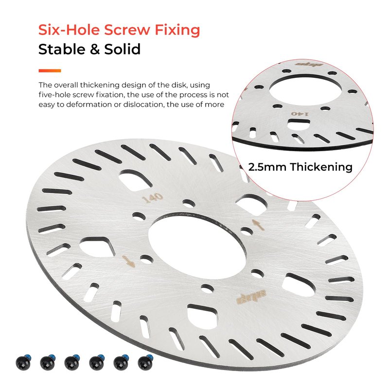 LUCK4U scooter Disc Brake Rotor 140mm disc Brake Rotor with 6 hole for GT1 GT2 scoter Stainless Steel Rotor