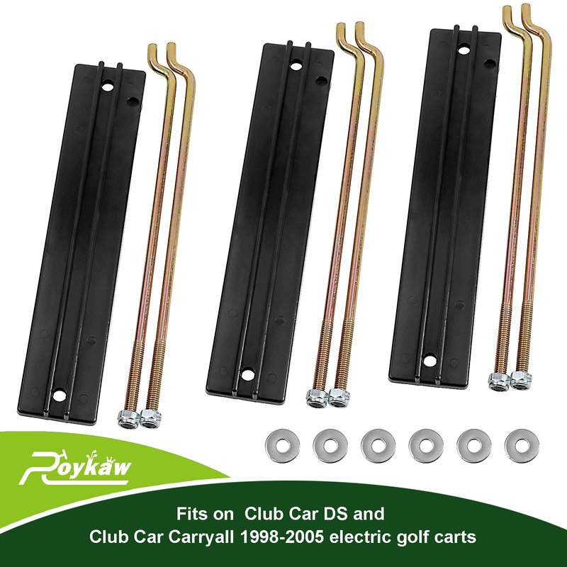 Roykaw Golf Cart Battery Hold Down Rods Kit for Club Car DS and Carryall 1998-2005 Electric Models, Replaces # 1013683, 101090801