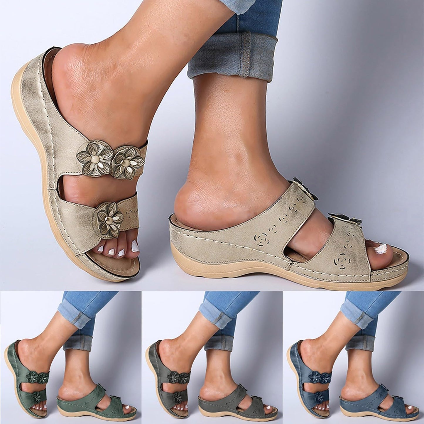 Deals Of The Day Clearance Wedge Sandals for Women Sandals for Women 2024, Orthopedic Wedge Sandals for Women Comfortable Walking Sandals with Arch Support