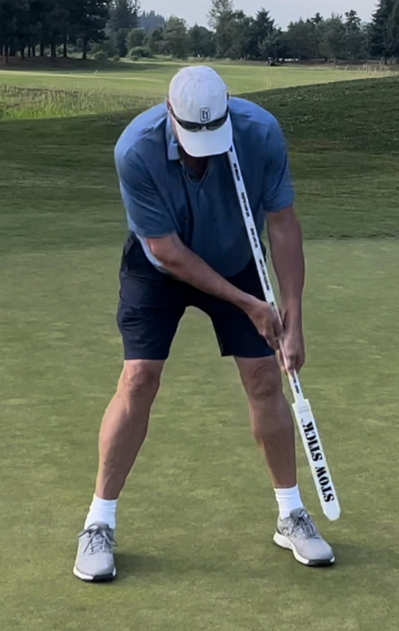 STOW STICK Adds Golf Skill, Play Smart & Putt Better, Protects Clubs, No Lost Gear, Travel Bag Arm, Resistance Tool, Putting Alignment Aid, Pregame Warm-Up, Golf Forever Stretching Bar & Training