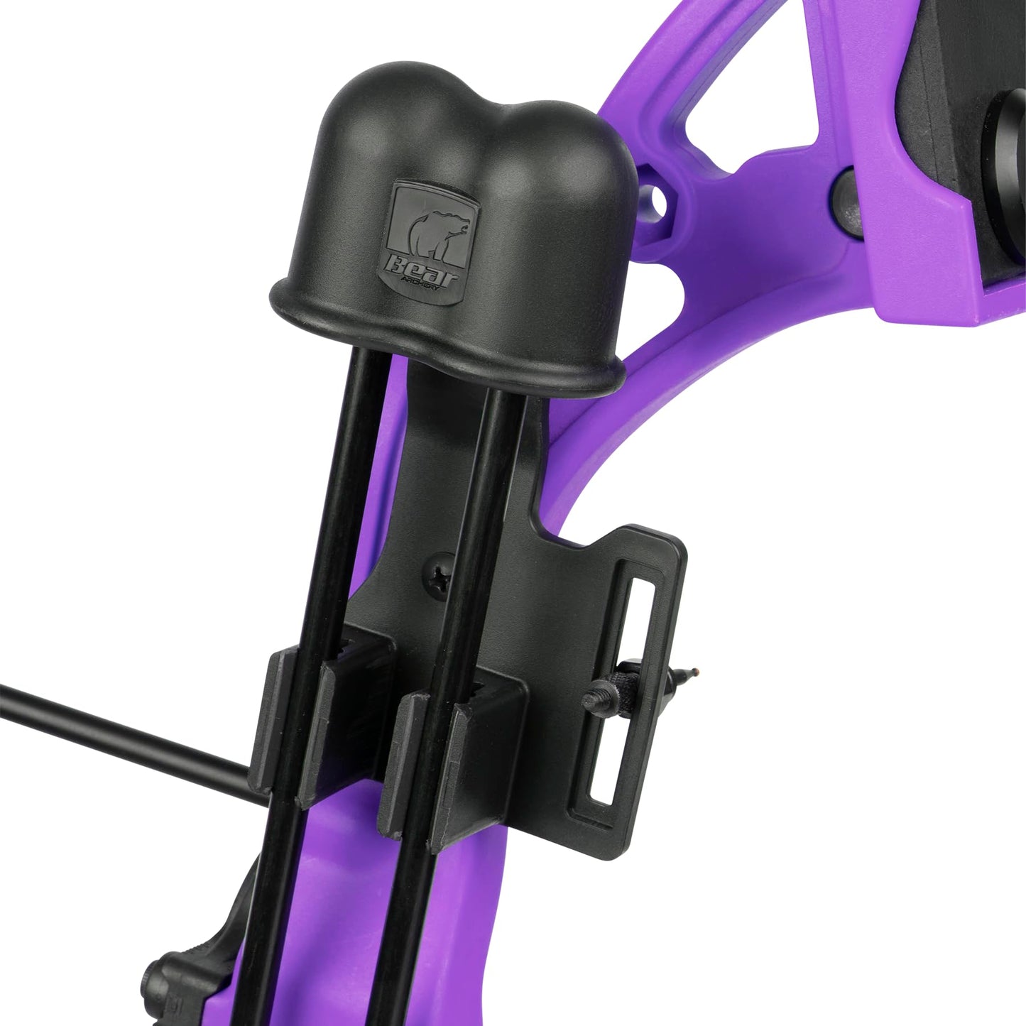Bear Archery Brave Youth Bow Includes Whisker Biscuit, Arrows, and Arrow Quiver Recommended for Ages 8 and Up – Purple, Right Hand