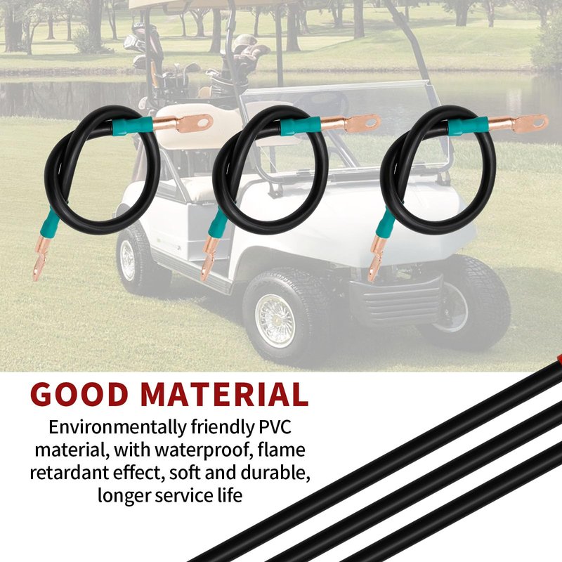 ZUDKSUY 3 PCS 48V Battery Cables 4 Gauge 16inch with Compatible EZGO RXV and Compatible Club Car Precedent 48V Golf Cart (4x12V Batteries) Golf Cart Battery Cables