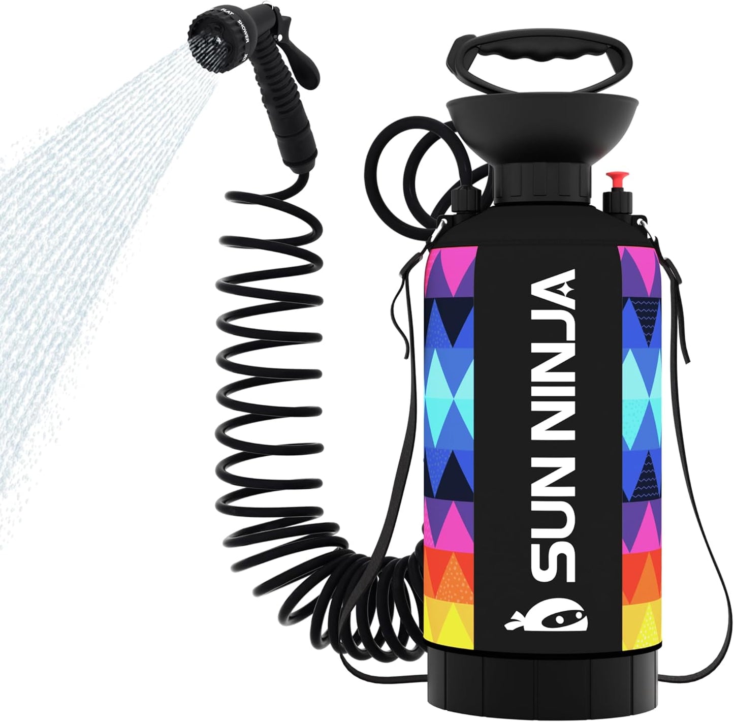 Portable Camping Shower - 7 Mode Shower Head with Neoprene Cover | High Pressure, Easy to Carry