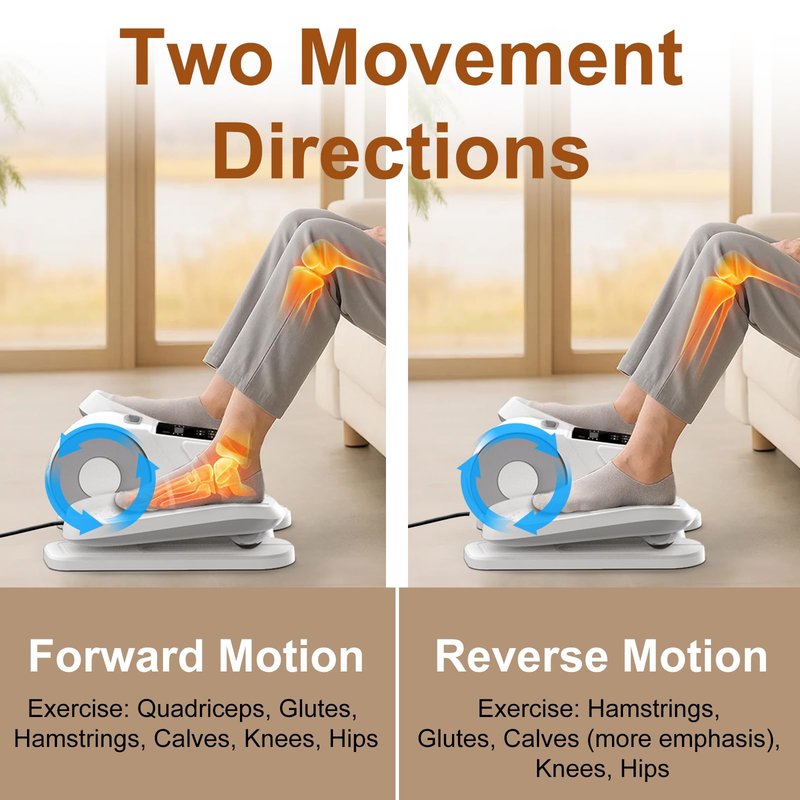 VIVURN® 028 Under Desk Elliptical 12 Speed 5 Modes Motorized Leg Exerciser While Sitting for Seniors As Seen on TV Low Impact Electric Pedal Exerciser with Non-Slip Mat Quiet for Home and Office