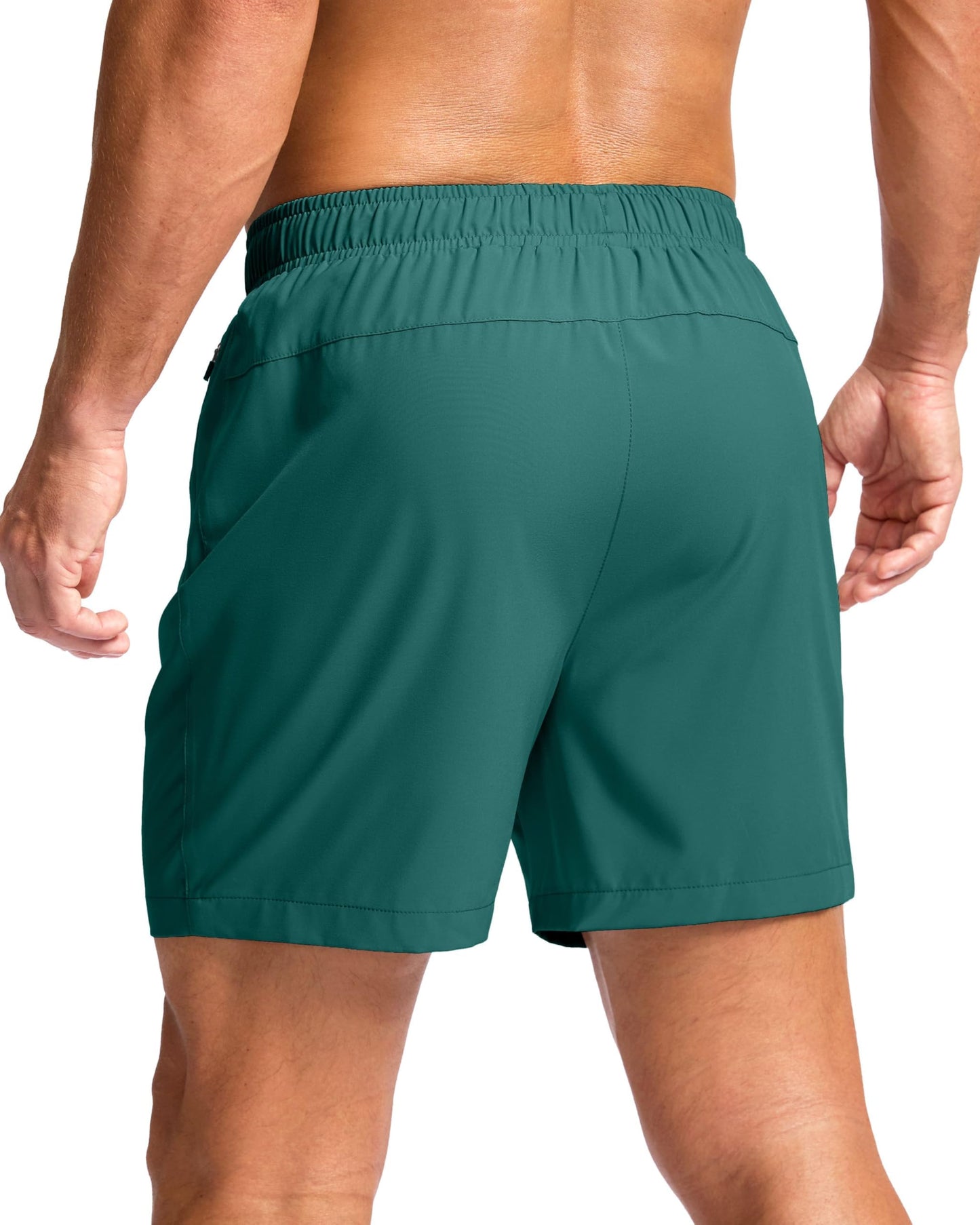 G Gradual Men's Athletic Running Shorts with Zipper Pockets Quick Dry 7"/ 5"/ 9" Workout Gym Shorts for Basketball Hiking(Rainforest Green,5XXXL)