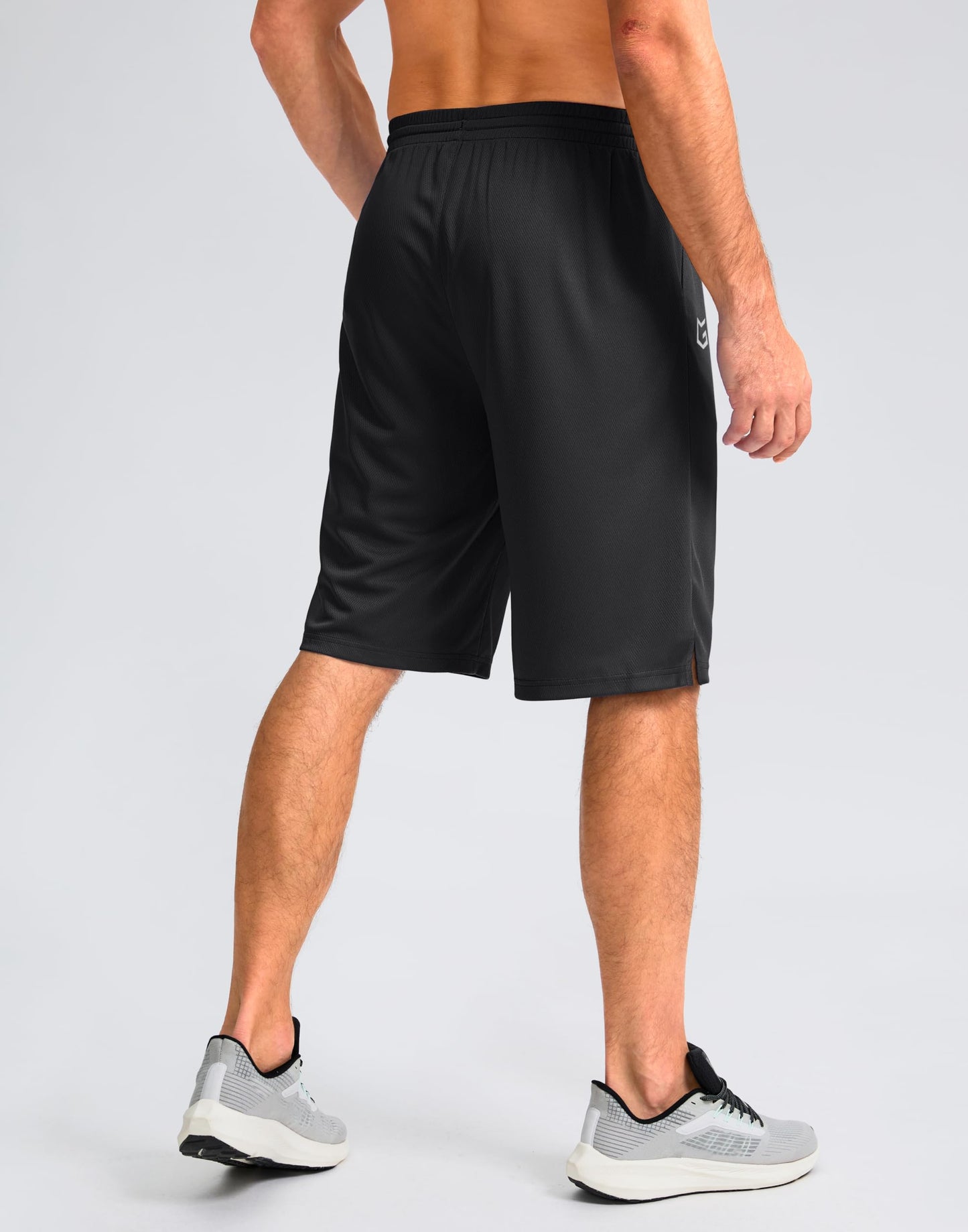 G Gradual Men's Athletic Shorts with Pockets 11" Long Basketball Shorts Lightweight Quick Dry Gym Workout Shorts for Men(Black,XXL)
