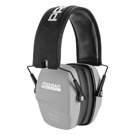 PROHEAR 016 Ear Protection Safety Earmuffs for Shooting, NRR 26dB Noise Reduction Slim Passive Hearing Protector with Low-Profile Earcups, Compact Foldable Ear Defenders for Gun Range, Hunting,Grey