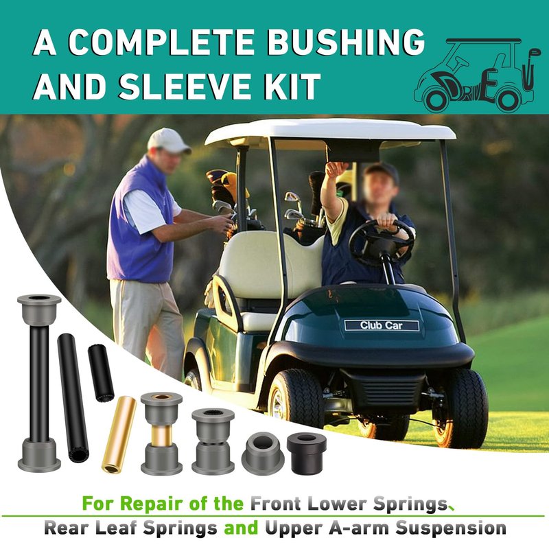 DRIVE UP Club Car Polyurethane Bushing Kit, Front & Rear Suspension and A Arm Bushing Kit for Precedent 2004-Up G&E Golf Cart, OEM 102506601, 102506401, 102956201, 102956201