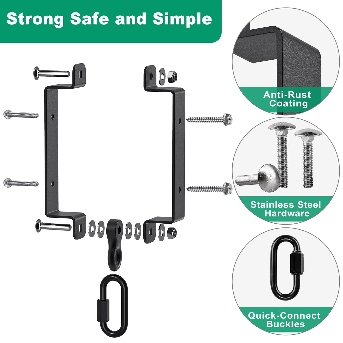 SELEWARE Heavy Duty Swing Hangers, Swing Set Accessories for 4x6 Wood Beam