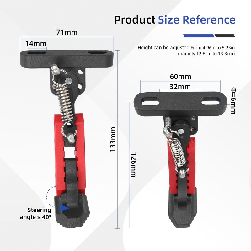 ulip Electric Scooters Kickstand Adjustable Parking Stand Feet Support Replacement Accessories for Xiaomi 4 Segway Ninebot F Series Xiaomi M365 1S Pro Pro2 MI3 Scooter Black Red