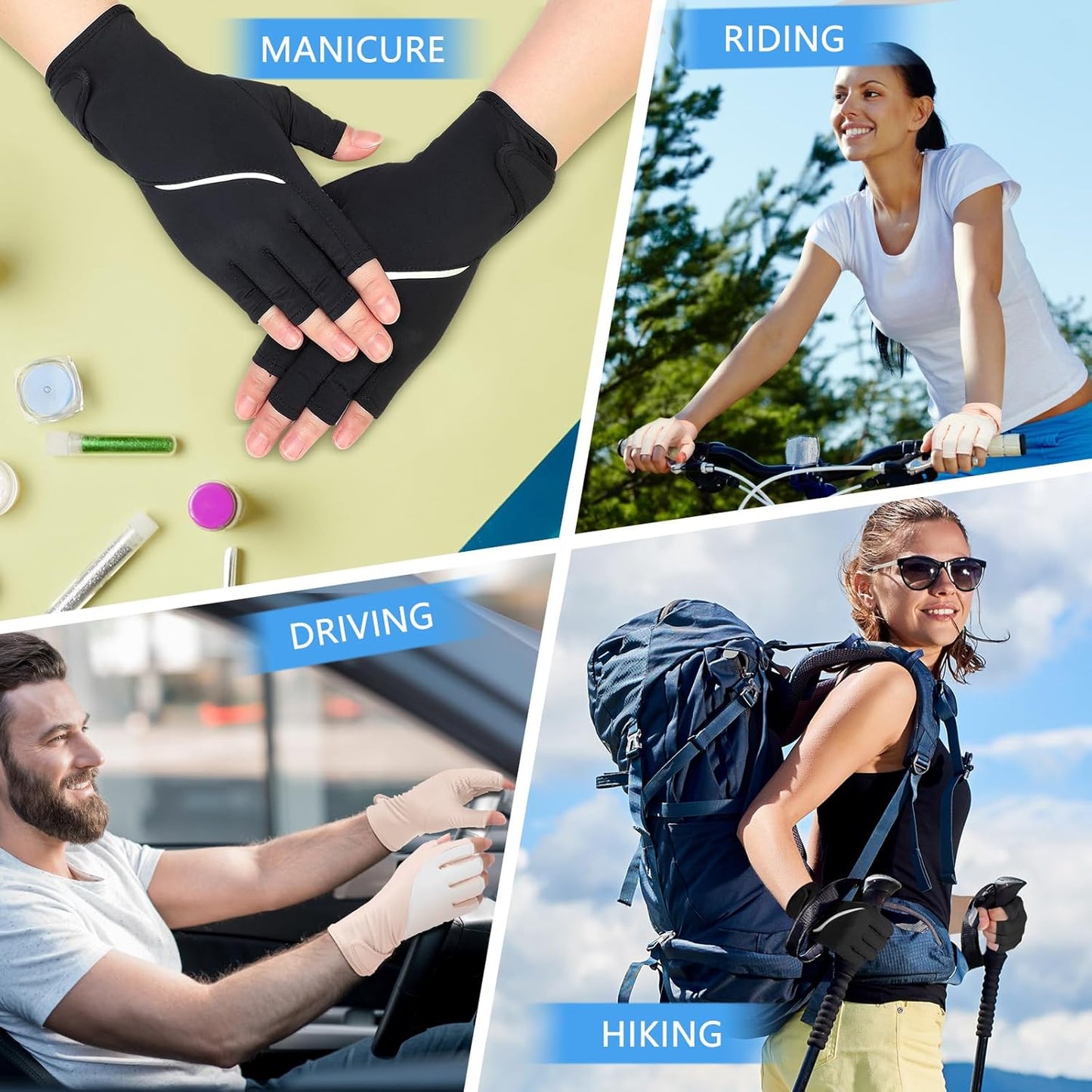 UV Sun Protection Fingerless Gloves for Women - Touchscreen, Non-Slip | Perfect for Summer Driving & Cycling