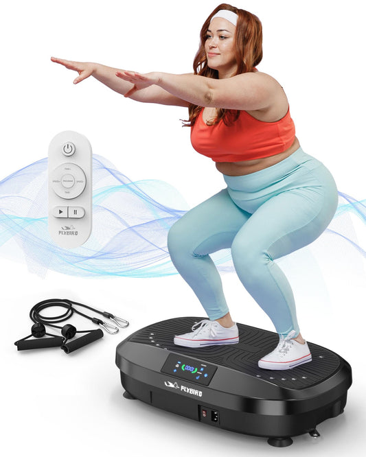 FLYBIRD 4D Vibration Plate-Triple Motors Oscillation, Linear, Pulsation Vibration Plate Exercise Machine, 30Hz-40Hz Vibration Plate Exercise Machine for Bone Density Building & Lymphatic Drainage