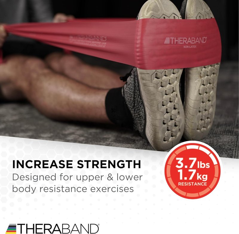 THERABAND Resistance Bands Set - Elastic Exercise Bands for Strength Training & Physical Therapy | Upper & Lower Body Fitness