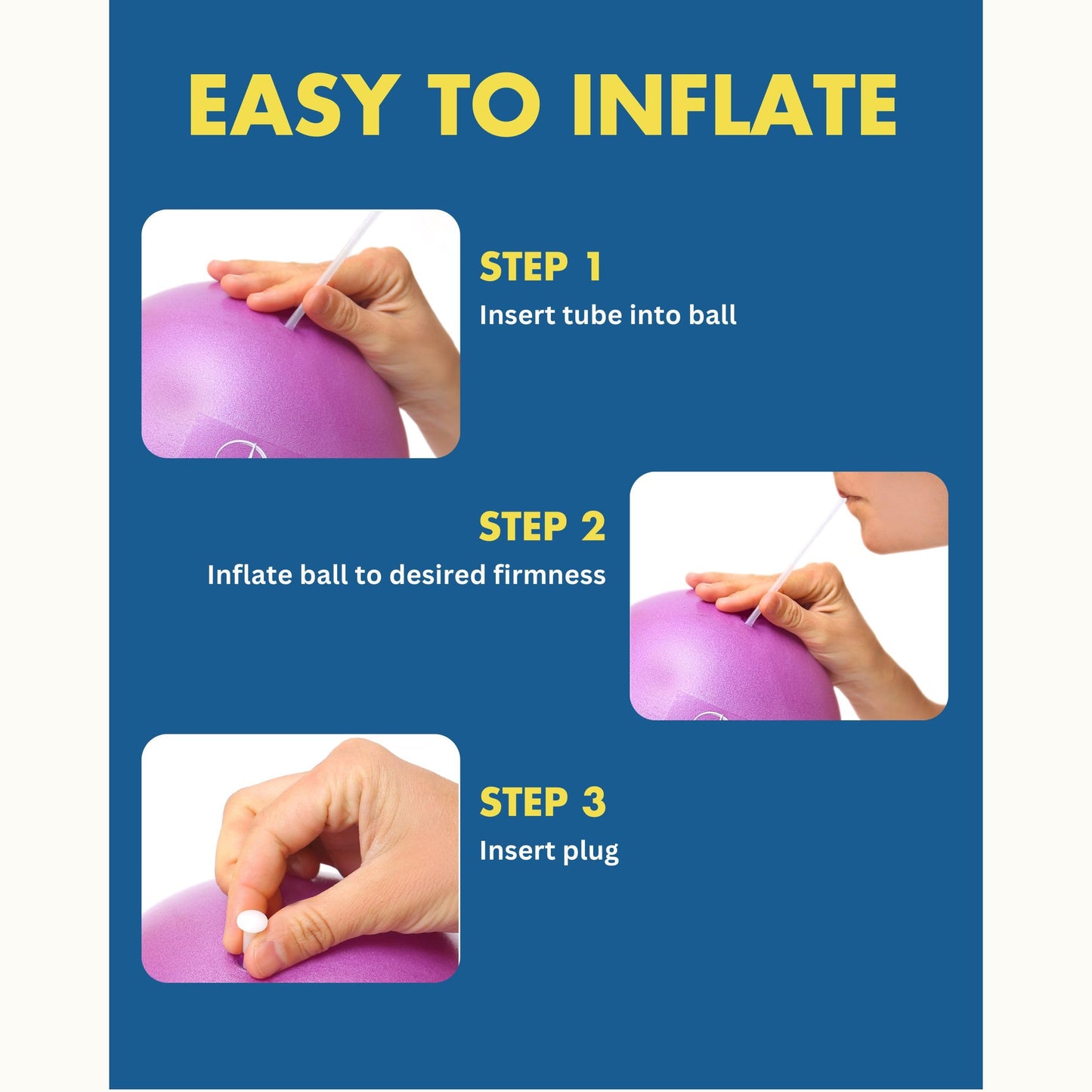 ProBody Pilates Ball 9 Inch - Small Exercise Ball for Stability, Barre, Core, Ab Workouts, Yoga, & Physical Therapy