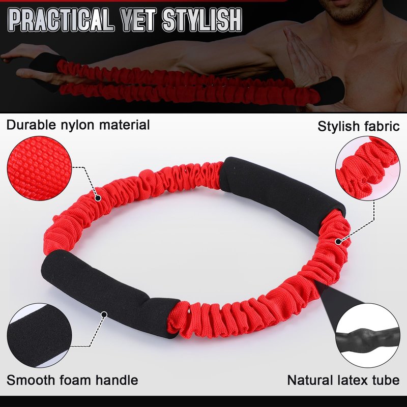 RoundFunny 3 Pcs Archery Bow Strength Trainer 30 40 50 Lbs Arm Strength Exercise Band Rubber Stretch Bands Archery Accessories for Bow Practice Shooting Accessories