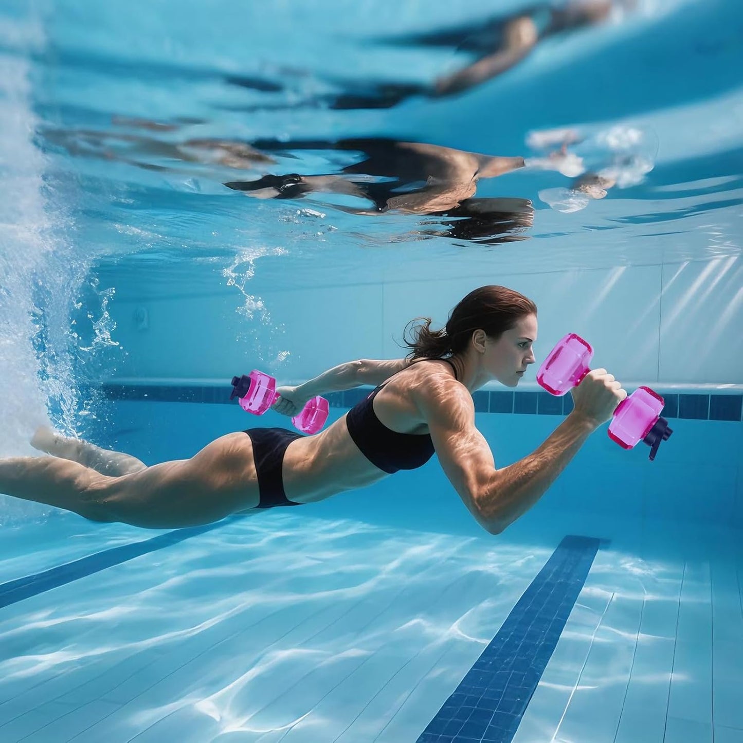 SIXRARI Water Weights for Pool Exercise - Non-Slip Adjustable Aqua Dumbbells for Arm Toning & Fitness | 2 PCS Set